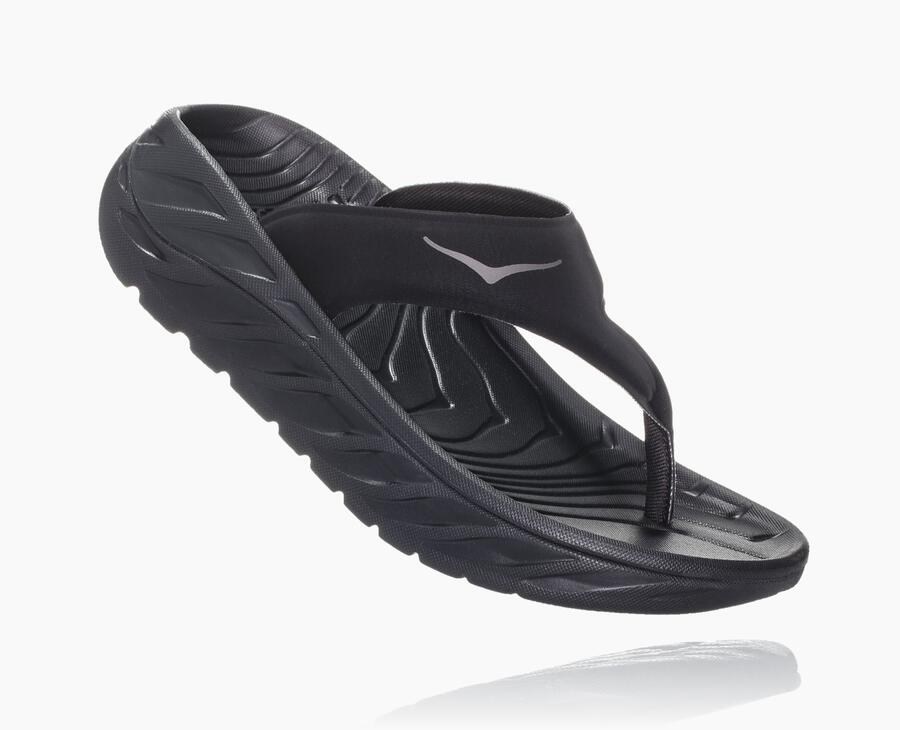 Hoka One One Sandale Damske Čierne - ORA Recovery Flip - 37014-YSEG